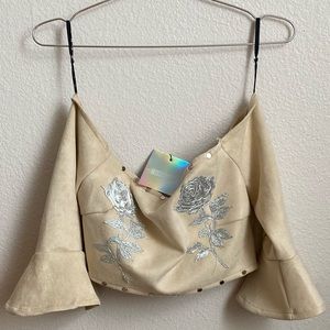 off the shoulder bell sleeve top